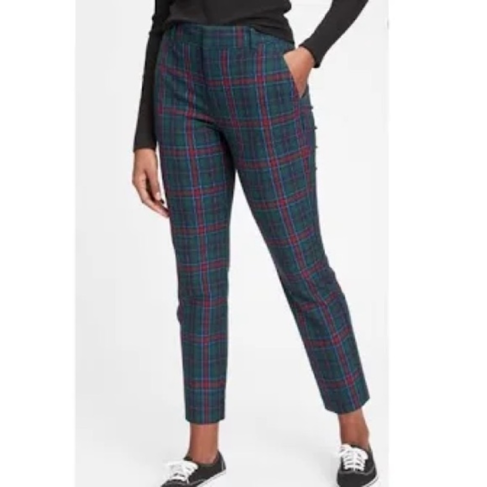 Gap Plaid Slim Ankle High Rise Pants